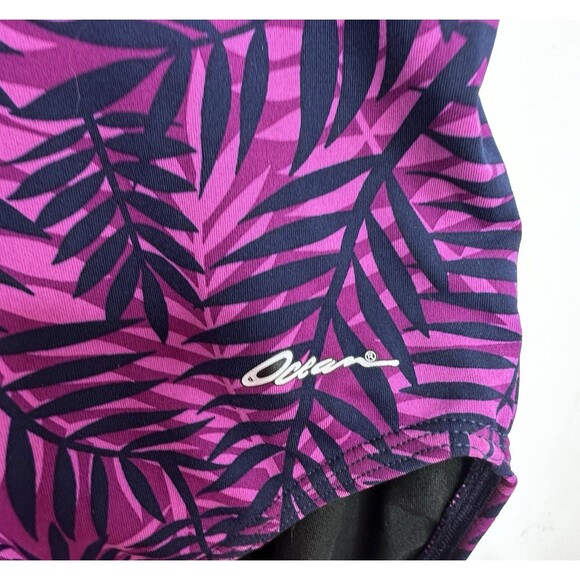 Dolphin Ocean Aqua Shape One Piece Swim Suit Size 12 Racer Back Lap Suit Purple - Picture 3 of 6
